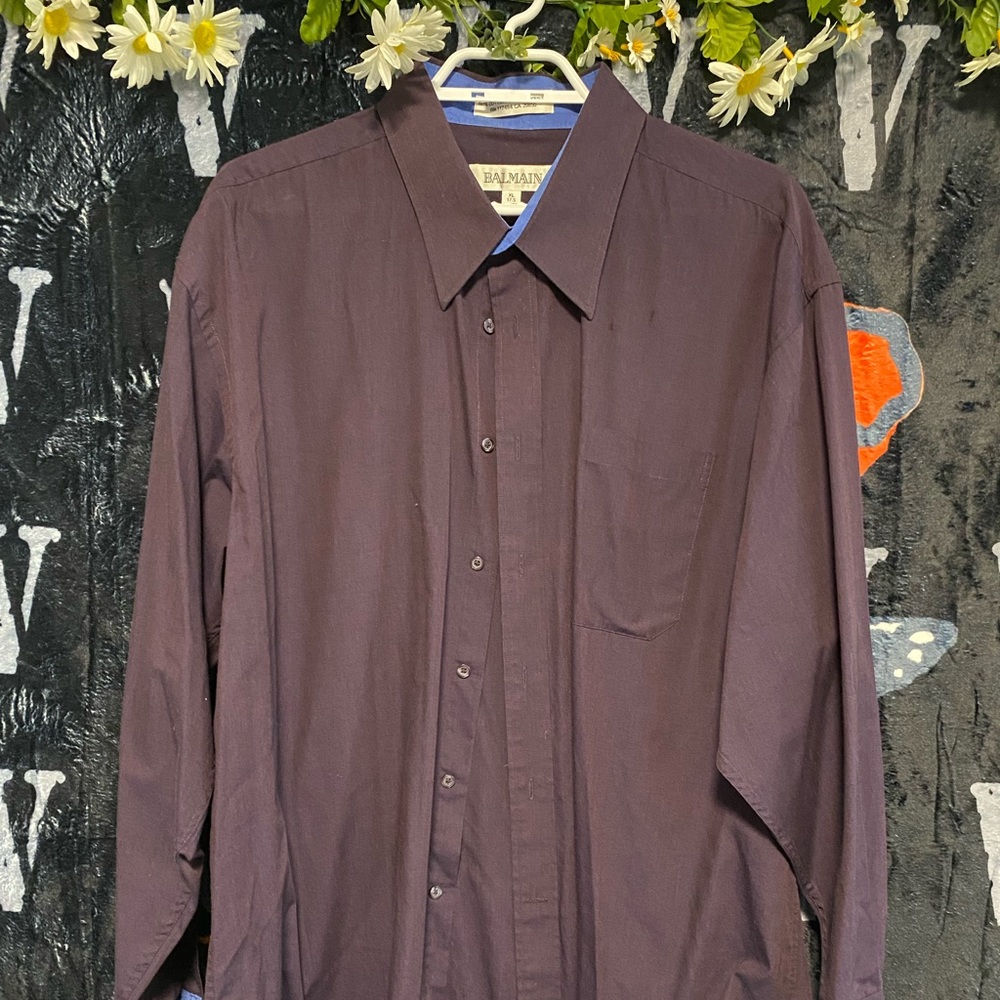 Balmain nwot dark purple dress shirt